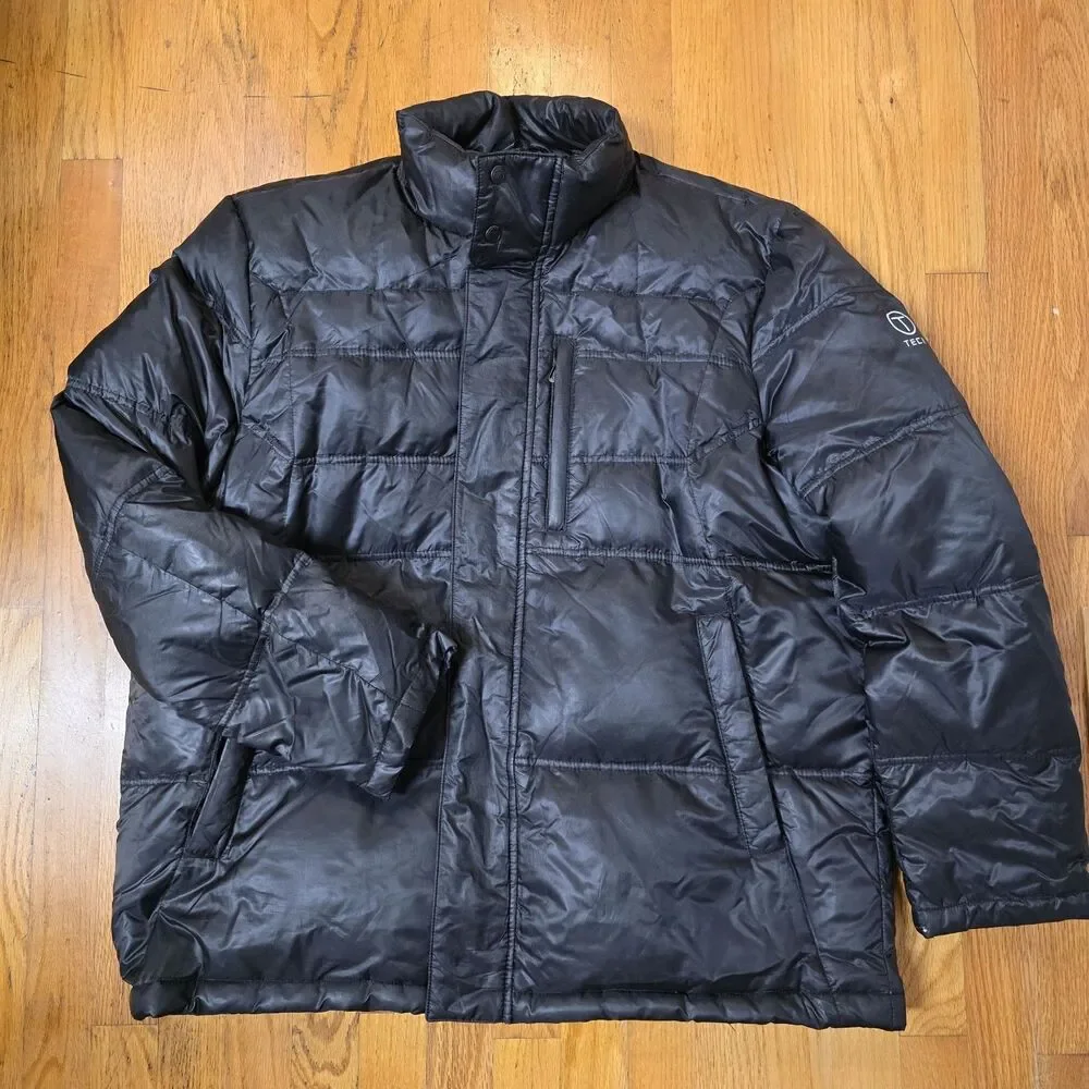 TUMI T TECH Men's Black Puffer Down Jacket Black Quilted  Size XL